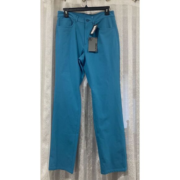 G/Fore Tour 5 Pocket Straight Leg Golf Pants 30x32 Stretch Teal Blue Polyester - Picture 2 of 6
